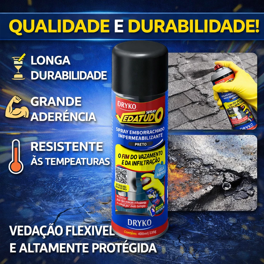 Spray VedaMax Plus® - Conserta trincas, goteiras e vazamentos + BRINDE GRÁTIS